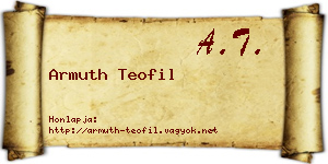 Armuth Teofil névjegykártya